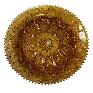 Vintage amber Tiara glass egg plate